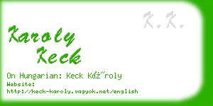 karoly keck business card